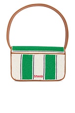 Staud Tommy Beaded Bag in Bungalow Stripe, view 3, click to view large image.