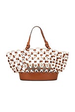 Staud Squillo Rope Tote Bag in Paper & Tan, view 3, click to view large image.