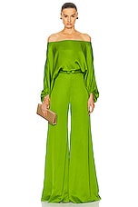 SILVIA TCHERASSI Theresa Jumpsuit in Lime, view 1, click to view large image.