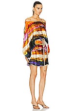 SILVIA TCHERASSI Manon Dress in Orange Orchid Abstract Stripes, view 2, click to view large image.