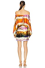 SILVIA TCHERASSI Manon Dress in Orange Orchid Abstract Stripes, view 3, click to view large image.