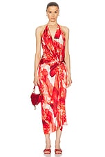 SILVIA TCHERASSI Guadalupe Dress in Multi Abstract Rouge, view 1, click to view large image.