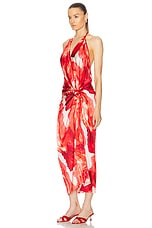 SILVIA TCHERASSI Guadalupe Dress in Multi Abstract Rouge, view 3, click to view large image.