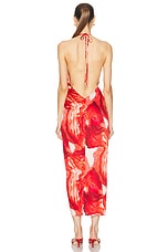 SILVIA TCHERASSI Guadalupe Dress in Multi Abstract Rouge, view 4, click to view large image.