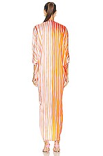 SILVIA TCHERASSI Cloister Dress in Orange & Pink Stripes, view 3, click to view large image.