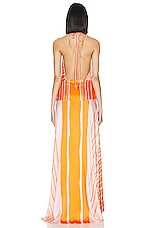 SILVIA TCHERASSI Agnese Dress in Orange & Pink Stripe, view 3, click to view large image.
