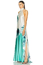 SILVIA TCHERASSI Sherry Dress in Aqua Abstract Wave, view 4, click to view large image.