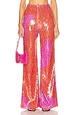 SILVIA TCHERASSI Avellino Pant in Pink Red Marble, view 1, click to view large image.