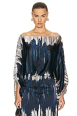 SILVIA TCHERASSI Bellagio Blouse in Indigo Linear Wash, view 1, click to view large image.