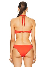 SILVIA TCHERASSI Valderice Bikini Top in Orange, view 3, click to view large image.