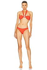 SILVIA TCHERASSI Valderice Bikini Top in Orange, view 4, click to view large image.