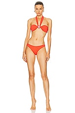 SILVIA TCHERASSI Fermina Bikini Bottom in Orange, view 4, click to view large image.