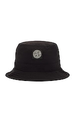 Stone Island Bucket Hat in Black, view 1, click to view large image.