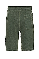 Stone Island Fleece Shorts in Musk, view 2, click to view large image.