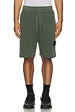 Stone Island Fleece Shorts in Musk, view 5, click to view large image.