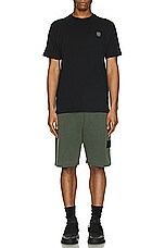 Stone Island Fleece Shorts in Musk, view 6, click to view large image.