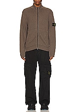 Stone Island Full Zip Cardigan in Dove Grey, view 5, click to view large image.