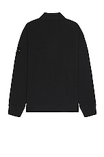Stone Island Polo Sweatshirt in Black, view 2, click to view large image.