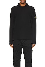 Stone Island Polo Sweatshirt in Black, view 4, click to view large image.