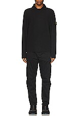 Stone Island Polo Sweatshirt in Black, view 5, click to view large image.