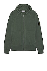 Stone Island Hooded Cardigan in Musk, view 1, click to view large image.
