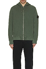 Stone Island Hooded Full Zip Sweatshirt in Musk, view 4, click to view large image.