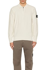 Stone Island Knit Polo in Plaster, view 4, click to view large image.