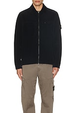 Stone Island Corduroy Overshirt in Navy Blue, view 4, click to view large image.