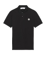 Stone Island Polo Shirt in Black, view 1, click to view large image.