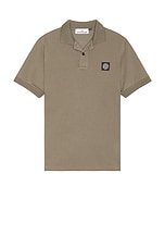 Stone Island Short Sleeve Polo in Walnut, view 1, click to view large image.