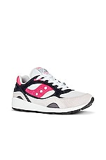 Saucony Shadow 6000 Sneaker in Grey & Pink, view 2, click to view large image.