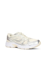 Saucony Ride Millennium in Cream & Silver, view 2, click to view large image.
