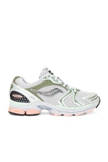 Saucony Progrid Triumph 4 Cs in Grey & Green, view 1, click to view large image.