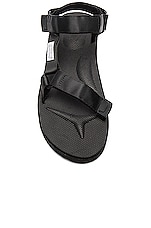 Suicoke DEPA Cab Sandals in Black, view 4, click to view large image.