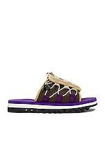 Suicoke Dao-2ab Sandal in Brown & Purple, view 1, click to view large image.