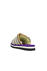 Suicoke Dao-2ab Sandal in Brown & Purple, view 3, click to view large image.