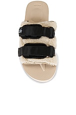 Suicoke Moto Fur in Black & Beige, view 4, click to view large image.