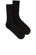 Snow Peak Recycled Cotton Socks in Black, view 1, click to view large image.
