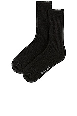 Snow Peak Recycled Cotton Socks in Black, view 2, click to view large image.