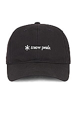 Snow Peak Snow Peak Logo Cap in Black, view 1, click to view large image.