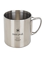 Snow Peak Stainless Double Wall 450 Mug in Silver, view 4, click to view large image.