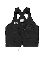 Snow Peak x Toned Trout Camp Vest in Black, view 1, click to view large image.