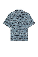 Snow Peak Printed Breathable Quick Dry Shirt in Grey, view 1, click to view large image.