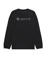 Snow Peak Insect Shield Long Sleeve T-Shirt in Black, view 1, click to view large image.