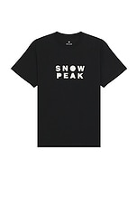 Snow Peak Snowpeaker T-Shirt Camper in Black, view 1, click to view large image.