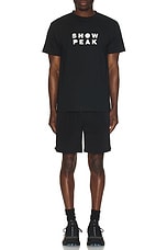 Snow Peak Snowpeaker T-Shirt Camper in Black, view 4, click to view large image.