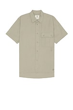 Snow Peak Takibi Light Ripstop Short Sleeve Shirt in Light Grey, view 1, click to view large image.