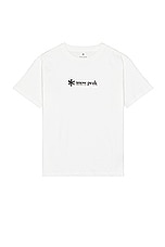 Snow Peak Soft Cotton Logo Short Sleeve T-Shirt in White, view 1, click to view large image.