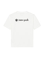 Snow Peak SP Back Printed Logo T shirt in White, view 1, click to view large image.