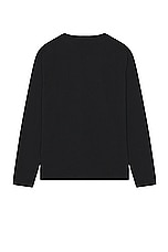 Snow Peak Soft Cotton Logo Long Sleeve T-Shirt in Black, view 2, click to view large image.